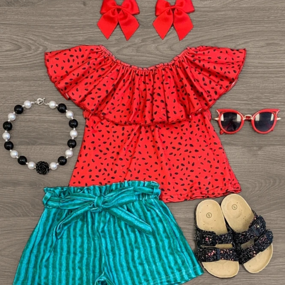 Watermelon Tie Short Set